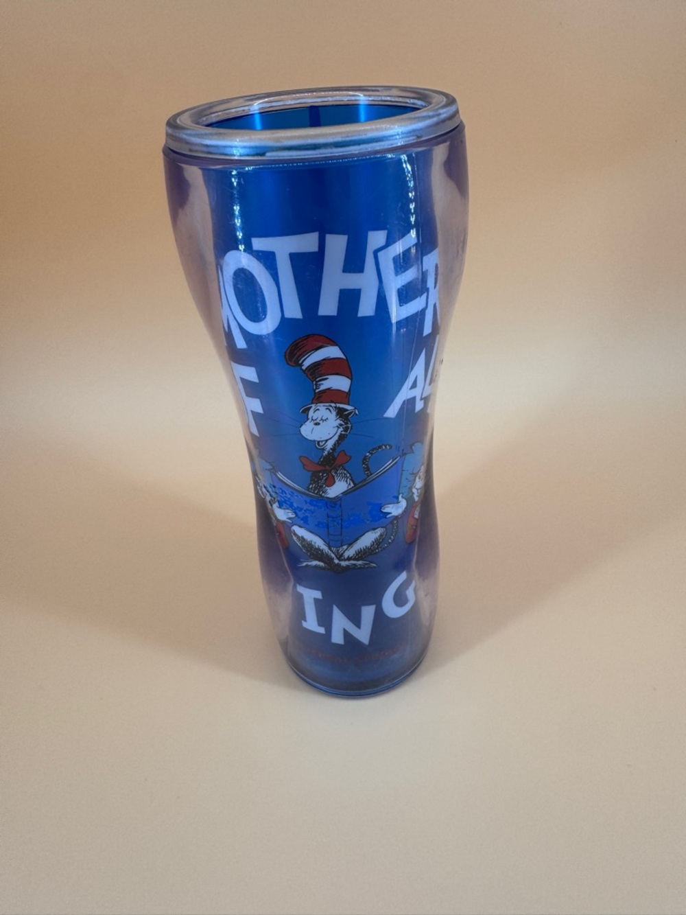 Rare Universal Studios Dr Seuss “Mother Of All Things” Thumbler Cup Missing Lid